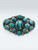 1930s hefty turquoise cluster bracelet, hand-pulled wire, coin silver