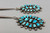 round turquoise cluster slide, silver tips and matching turquoise cluster dangles