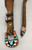 multi-stone inlay belt buckle set, mosaic inlay in turquoise, deep orange spiny oyster, onyx and shell inlay