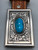 turquoise and sterling silver belt buckle with nice leather belt