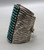phenomenal 15 row snake eye/dot turquoise bracelet, silver dots and delicate hand stamped designs