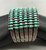 vintage six row turquoise bracelet, silver dots, beautiful hand stamping