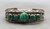 antique five stone turquoise bracelet, five stunning turquoise cabochons, two carinated wire cuff