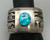 storyteller overlay and turquoise bracelet by Tommy Singer, large turquoise cabochon, stunning bracelet features horses in a landscape design