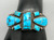 1920s-1940s seven stone natural turquoise bracelet, seven stunning natural turquoise cabochons, each displayed in smooth silver bezels
