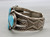 1920s-1940s seven stone natural turquoise bracelet, seven stunning natural turquoise cabochons, each displayed in smooth silver bezels