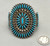 vintage needlepoint, cluster of turquoise needle point cabochons, twisted wire, silver dot accents