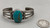 antique turquoise and sterling silver bracelet,  central turquoise stone,  smooth bezel,  applique, twisted wire, 2 terminal cuff