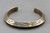 vintage sterling silver bracelet, stamped design, triangle shaped, smooth silver cuff