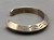 vintage sterling silver bracelet, stamped design, triangle shaped, smooth silver cuff