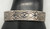 sterling silver bracelet with stamp work,  circa 1930s, hand stamped designs, smooth silver cuff