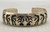 sterling silver overlay bracelet, storyteller design, cut outs, etched lines, smooth silver cuff