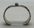 Persian turquoise bracelet, sterling silver, vintage, handmade sawtooth bezel, circular wire design, solid cuff