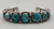 9 stone, natural turquoise, twisted wire, 3 wire terminal, antique