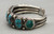 9 stone, natural turquoise, twisted wire, 3 wire terminal, antique