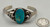 turquoise and sterling silver, applique design, central turquoise, two wire terminal