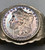 1885 Morgan Silver Dollar, cut out cuff, central setting, vintage