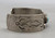 1930s, central turquoise cabochon, hand stamped designs, smooth silver cuff