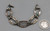 1930s era, turquoise and silver, link bracelet,  hand stamped designs
