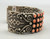 dot or snake eye coral cluster, hand stamped designs, Nelson Burbank, Navajo