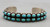 hefty two row turquoise bracelet,  deep stamping, darkened silver background, smooth silver cuff
