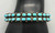 hefty two row turquoise bracelet,  deep stamping, darkened silver background, smooth silver cuff