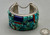unique cobblestone bracelet, coral, turquoise, and lapis, solid cuff, chain guard