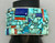 unique cobblestone bracelet, coral, turquoise, and lapis, solid cuff, chain guard