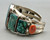 webbed turquoise and spiny oyster, 5 large webbed turquoise stones, three wire terminal, Mary Morgan