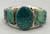 webbed turquoise and spiny oyster, 5 large webbed turquoise stones, three wire terminal, Mary Morgan