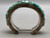 cobblestone inlay bracelet, amethyst, coral, turquoise, and lapis, hefty solid cuff with chain guard
