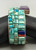cobblestone inlay bracelet, amethyst, coral, turquoise, and lapis, hefty solid cuff with chain guard