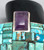 cobblestone inlay bracelet, amethyst, coral, turquoise, and lapis, hefty solid cuff with chain guard