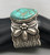 Carico Lake Turquoise, Darrell Cadman,  repousse bumpouts, smooth silver cuff