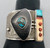 Lone Mountain Turquoise, Edison Cummings, onyx background, mosaic inlay, textured cuff.