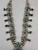 snake eye/dot turquoise, 20 cabochons, 12 blossoms, handmade silver beads, circa 1940s to 1950s