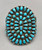 natural turquoise, cluster, darkened silver background, three wire terminal, circa 1950s