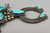 1960s, four petal blossoms, twisted and looped wire, sterling silver beads