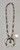 vintage naja and sterling silver bead necklace, triangle accent, elongated and round beads, vintage