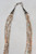 vintage, five strand heishi necklace, waxed cord, silver cones,