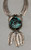 Circa 1980s, large pendant with turquoise stone, dangling leaves,