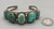 five natural turquoise, two wire terminal, vintage,