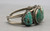 five natural turquoise, two wire terminal, vintage,