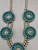 Sunface theme, cluster, kachina design, turquoise cabochons, silver beads