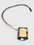 Choker style necklace, Carl and Irene Clark, mosaic inlay, floral stamping, ivory cabochon