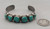 vintage, 6 stone, carved turquoise, ingot, bracelet, graduated size stones, silver dots, hand stamping