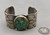vintage sterling silver bracelet, large webbed turquoise cabochon, hand stamped designs, scalloped edges