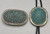 snake eye/dot turquoise, bolo and belt buckle set, Steven Haloo, Zuni