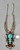 vintage, Sunface, carved turquoise, coral, leaf appliques, Circa 1970s