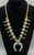 14 K gold, Persian turquoise, squash blossom necklace, diamonds, gold beads, fairly modern